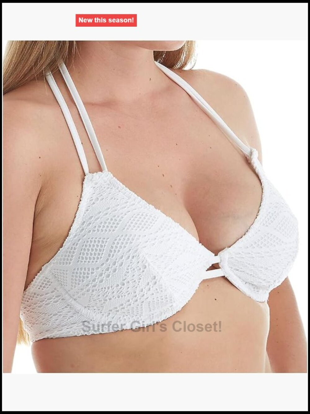 Underwire Halter Bikini Top with Beaded Accents